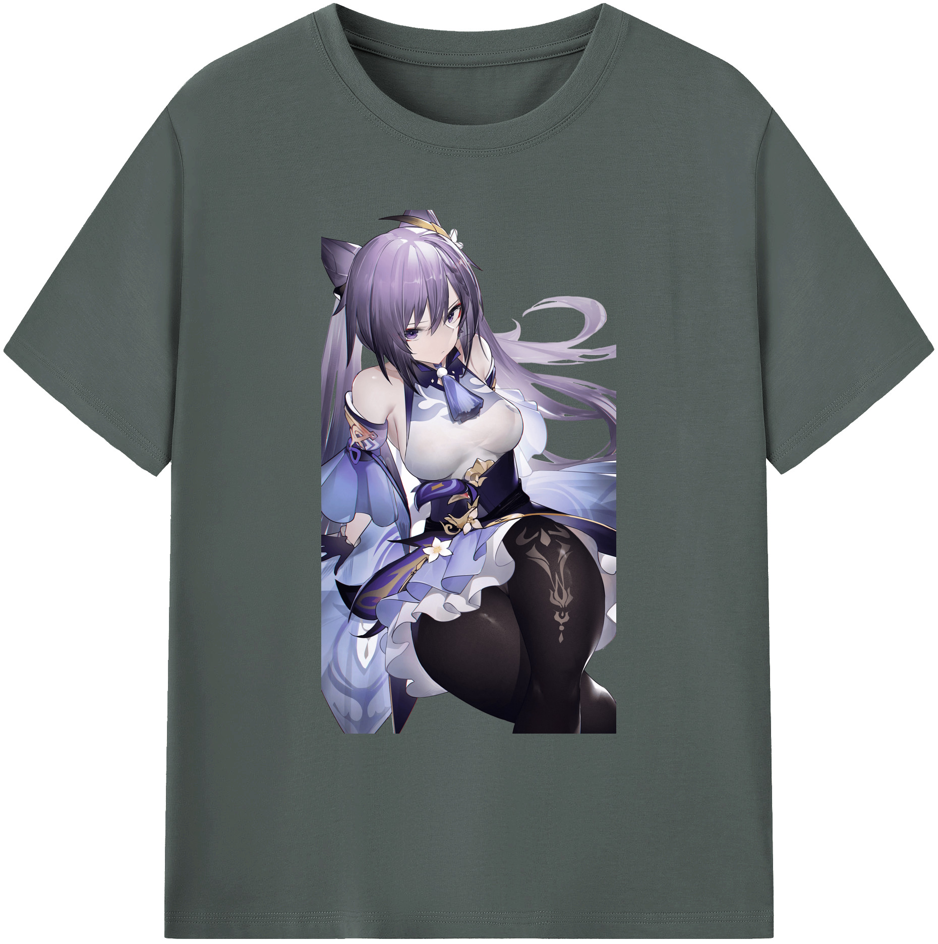 げんし神 刻晴 こくせい genshin Kokusei 綿100％ メンズ半袖Tシャツ｜肌触りやわらか＆通気性